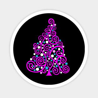 Doodle Christmas Tree - Barbie Style Colors, Magnet